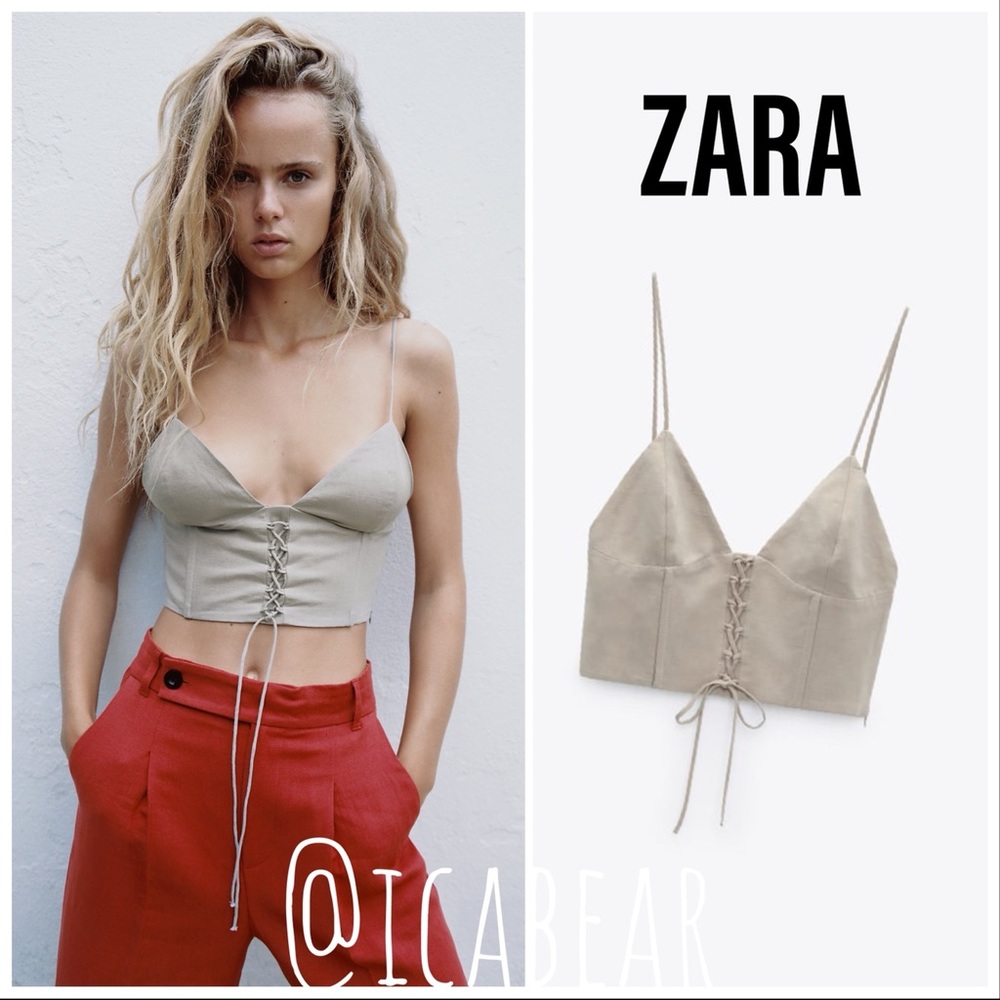 ZARA NWT LINEN BLEND CROP TOP -Bloggers Fav